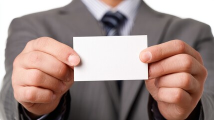 Fototapeta premium business card exchange professional centered composition full body isolated on pure white background studio lighting no shadow under subject high detail sharp focus commercial product photography no 