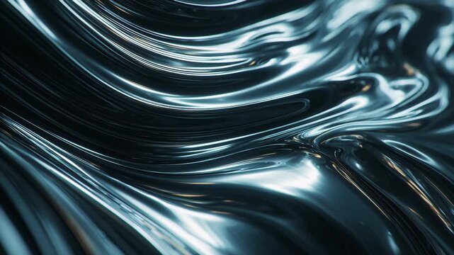 Mesmerizing metallic liquid flow creates dynamic abstract patterns in high definition