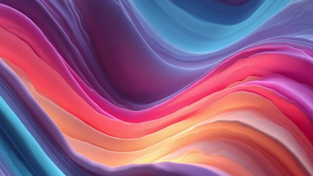 Vivid abstract gradient waves flowing in dynamic motion with bold colors and smooth lines