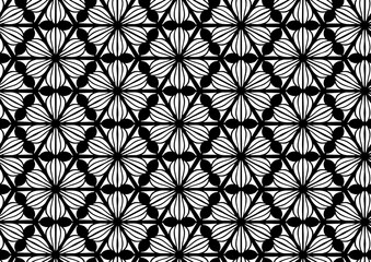 black and white Ornate floral motif seamless pattern.