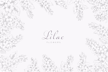 Obraz premium Delicate lilac flower arrangement with elegant script text overlay