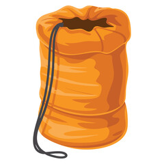 Outdoor orange storage bag illustration perfect for camping hiking travel gear organization and adventure themed design concepts © Nass Studio