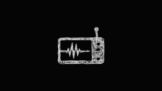 Sketch seismograph icon animation - smooth progressive reveal