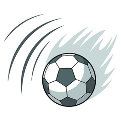 Sporting emblems logo design football soccer balls with curved color motion trails black and white collection illustrations