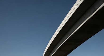An Elevated Highway Overpass Against A Clear Blue Sky