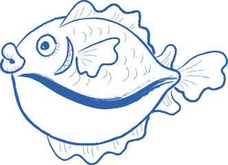Fish Smiling Sketch Doodle © Anna Syvak