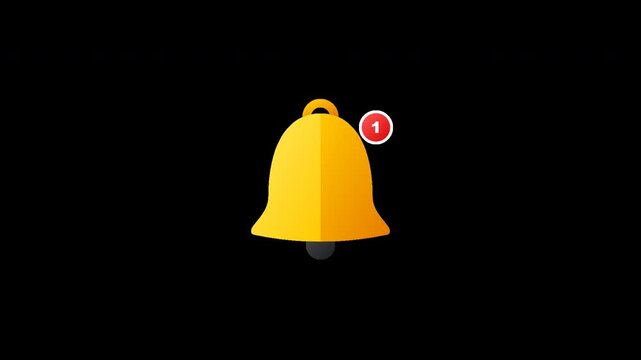 Animated digital alert bell icon with a new notification indicator ringing, symbolizing important updates and instant communication on various