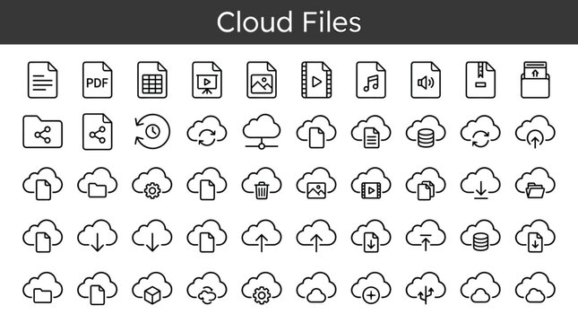 document icon, PDF file, spreadsheet file, presentation file, image file, video file, audio file, archive file, shared folder,