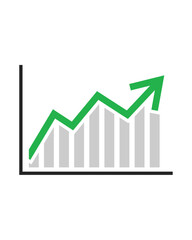 business graph with arrow
