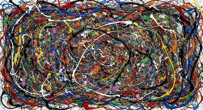 Colorful tangled wires and cables mess.