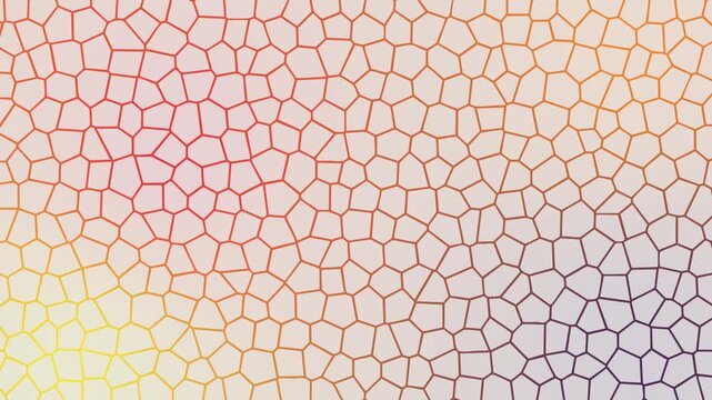 Abstract gray geometric pattern with colorful liquid gradients underneath. Seamless loop of iridescent light leaking through a grey overlay for futuristic backgrounds and modern motion graphics