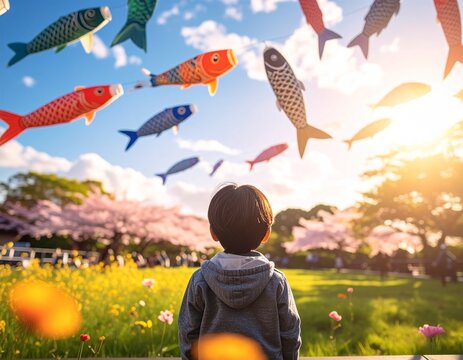 端午の節句 子供 鯉のぼり かわいい イラスト