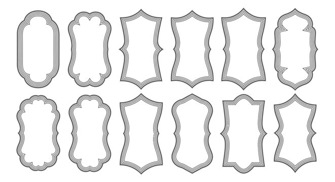 a set of ornate decorative frames and vintage labels perfect vector graphic elements for elegant design certificates and creative branding projects.