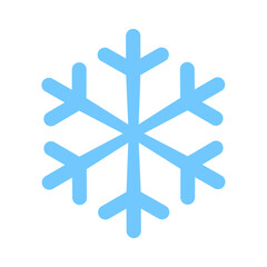 Obraz premium Blue snowflake flat icon. Winter season and cold weather concept vector illustration.