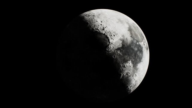 The bright full moon shines in the dark night sky, showcasing its craters and surface details. Its luminous glow contrasts beautifully with the surrounding darkness, captivating observers.