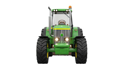 Obraz premium Green Tractor Front View with Large Tires
