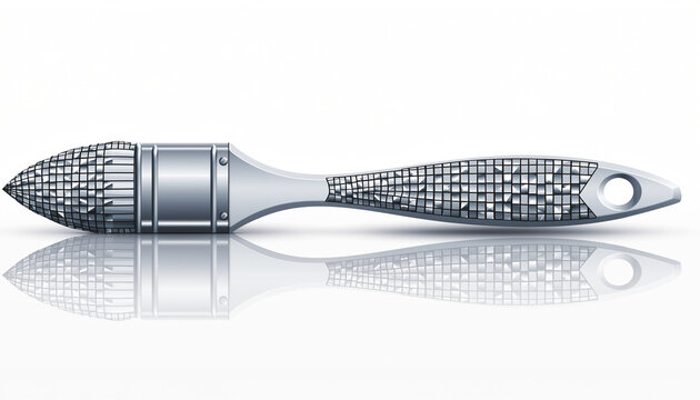 Shiny metallic micro drill bit for precision machining.