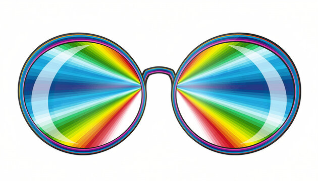 Colorful Rainbow Kaleidoscope Glasses as Modern Accessory.