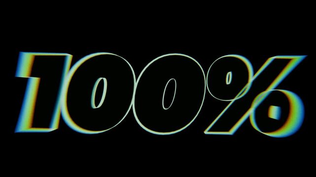 countdown percentage timer loading animation, on black background, content creator, game streaming animation