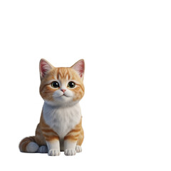 Obraz premium Charming Fluffy Orange and White Kitten Illustration