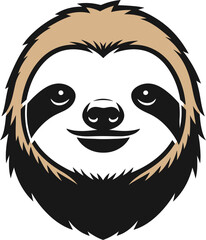 Fototapeta premium Cute Sloth Face Mascot Logo Vector Illustration