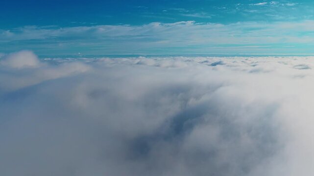 Scenic view of across wide horizon in air in a clear blue sky
