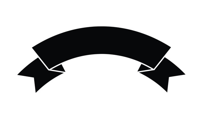 Black ribbon banner with swallowtails a striking graphic silhouette