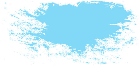 Obraz premium White distressed grunge paint stroke texture on light blue background with rough edges for vintage graphic design