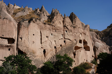 Rock Formations in Zelve Valley, Nevsehir, Turkiye