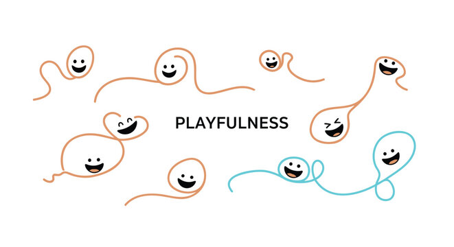 Set of 10 playful smiley face balloons vector