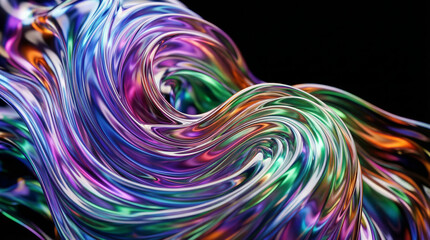 Fototapeta premium Iridescent liquid flowing abstract colorful texture background