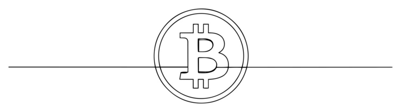 bitcoin cryptocurrency symbol line art