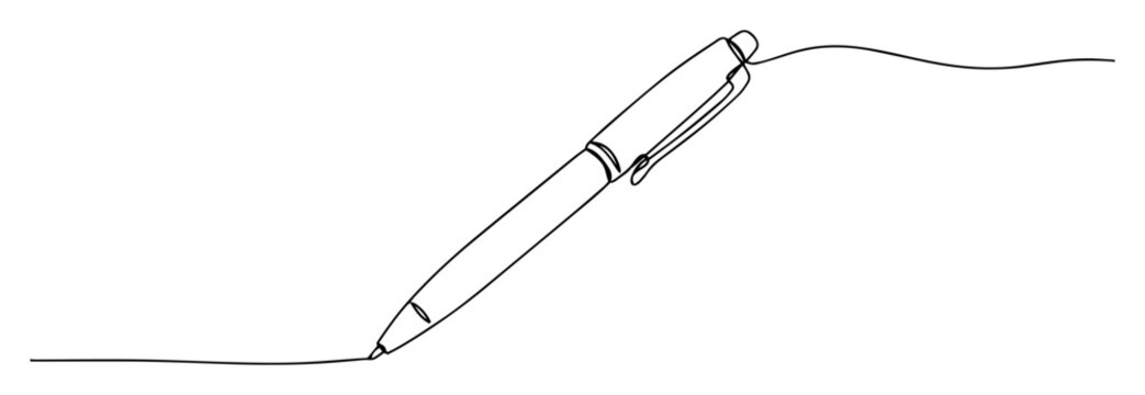 ballpoint pen minimal vector illustration