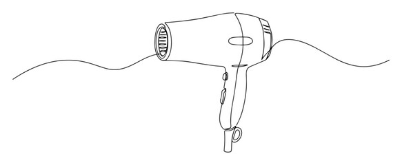 Obraz premium hair dryer vector line illustration