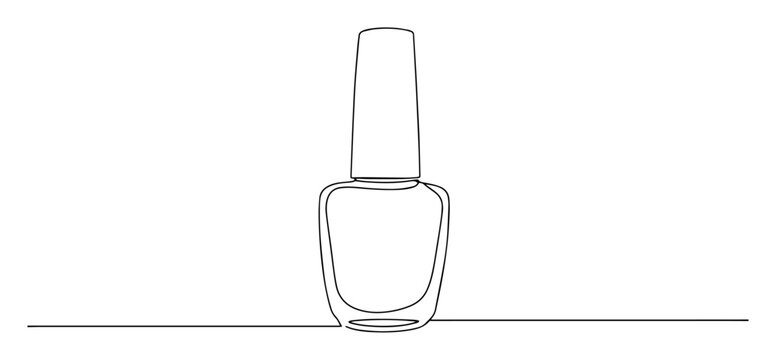 nail polish bottle line vector illustration