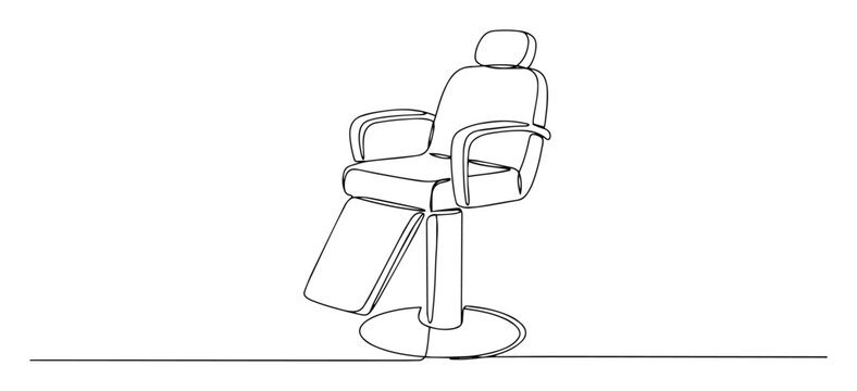 barber chair line art drawing