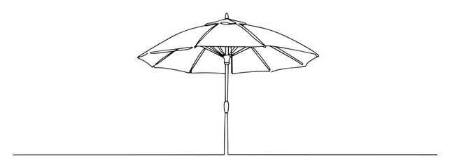 garden sun umbrella line vector illustration © Wieslaw