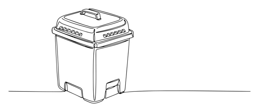 compost bin container line vector illustration