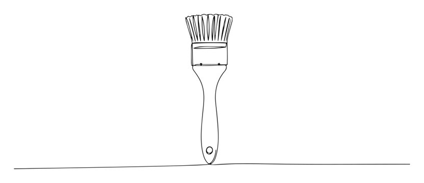 cleaning brush tool line vector illustration