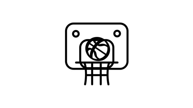 Basketball hoop icon for sports and game design applications