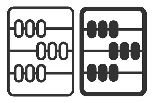 abacus icon calculator math counting education learning school tool frame beads school object arithmetic figure number numeracy tool education calculation