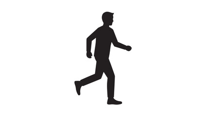 Running Man Silhouette Icon Energetic Athlete Sprinting Isolated on White for Fitness, Sports Training and Active Lifestyle Concepts