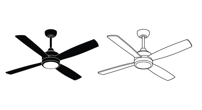 Two ceiling fans displayed in contrasting styles a bold silhouette