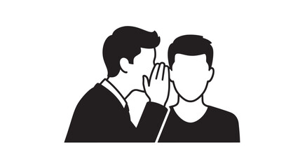 Business Secret Whisper Communication Icon Showing Confidential Information Sharing Between Professionals