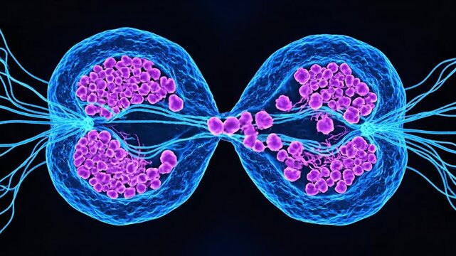 Microscopic view of meiosis cell division process