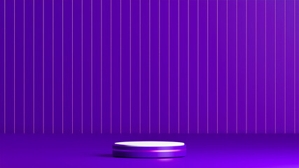 deep indigo podium with gold striped, 3d object podium, white podium over deep indigo podium, deep indigo background with gold vertical pole pattern