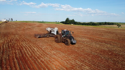 tractors working in the field © CarlosEduardo