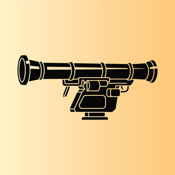 Silhouette of a rocket launcher weapon on a light background with anti tank
