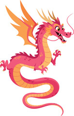 Obraz premium Pink Dragon Pixel Art Isolated Object Vector