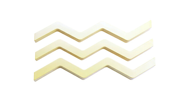 Golden Aquarius Zodiac Symbol